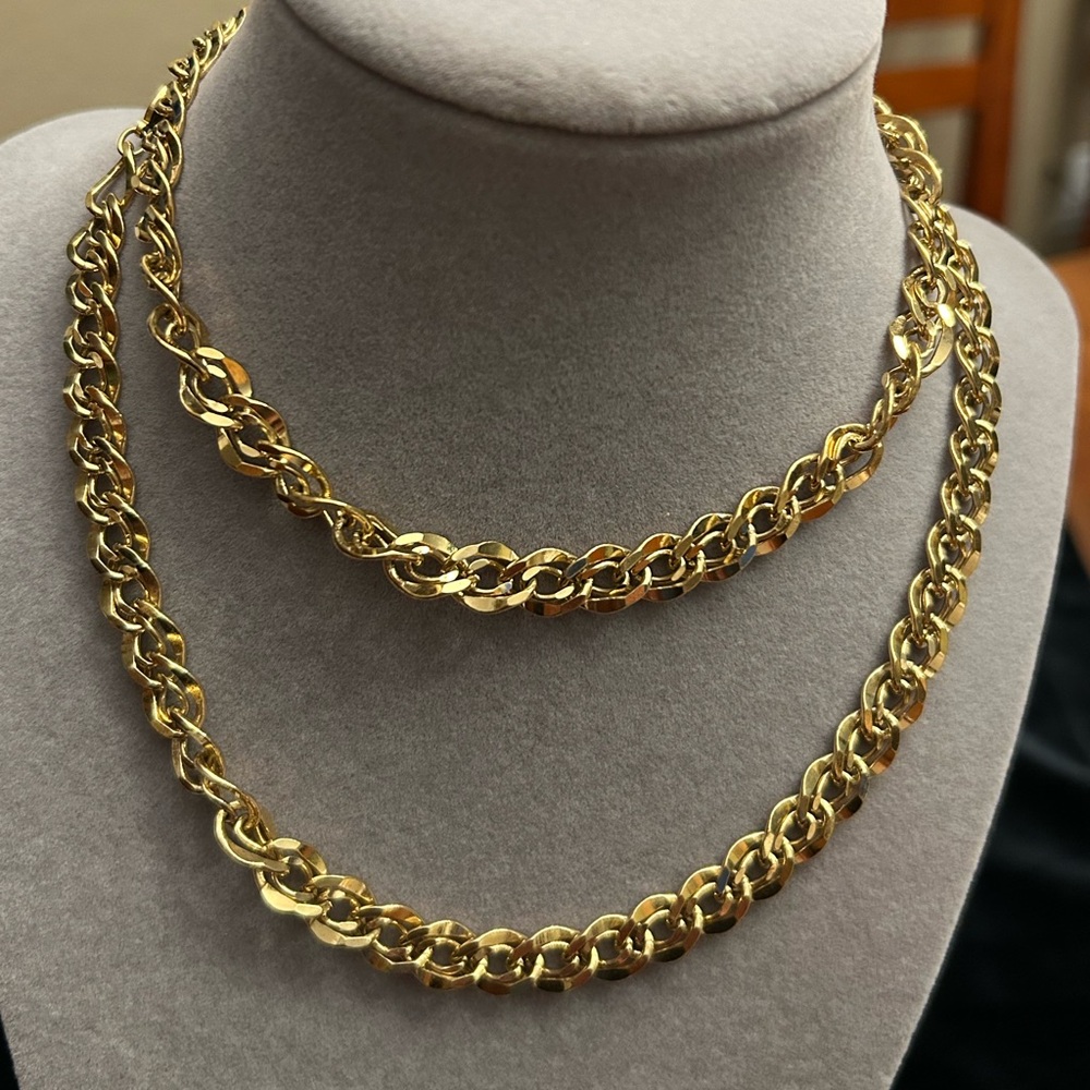 Vintage Napier Double Link 30” Gold Chain Necklace